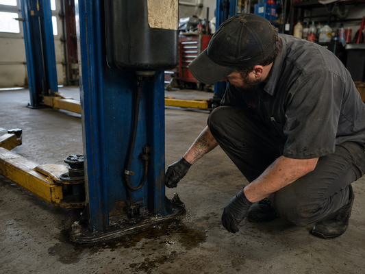 Shop Lift Leaking Hydraulic Fluid? What It Could Mean
